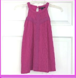 Cable & Gauge Pink magenta lace-like stretch summer top, size medium